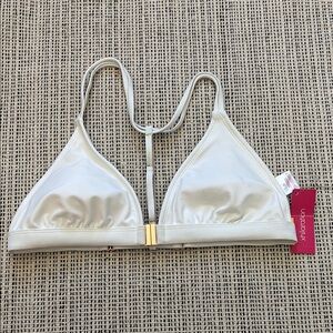 Xhilaration Women’s XL White Triangle Bikini Top w/ Front Clasp